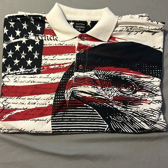 America themed Cotton Traders Sport XLG Shirt - Picture 2 of 4